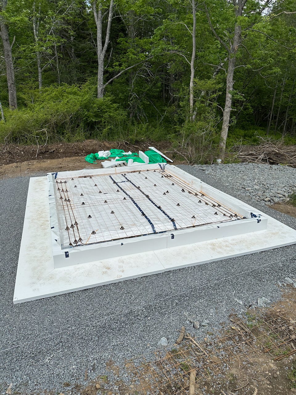 Forms for the larger shed all prepped and ready for the concrete pour.