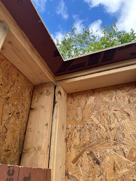Upside-down Zip around the top plate to form the air barrier