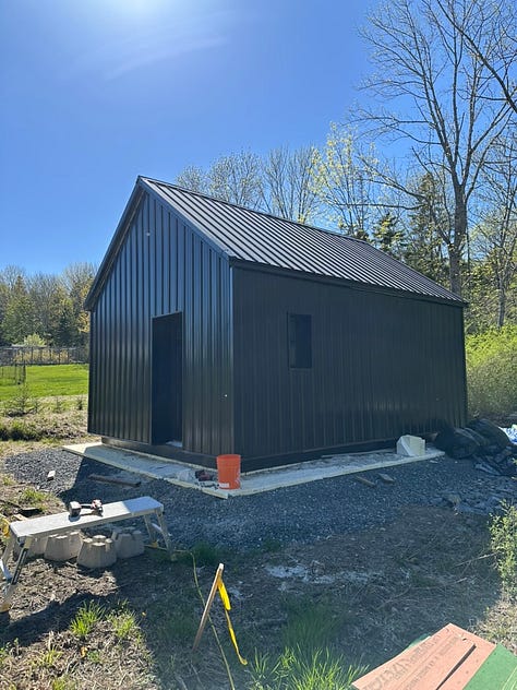 office shed near completion