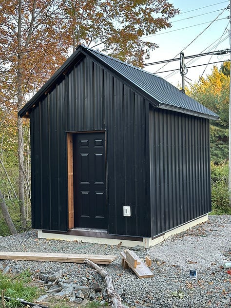 power shed exterior and interior