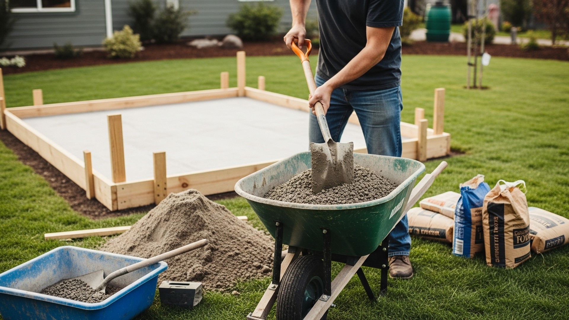 Concrete Work DIY: Mixing Pouring Finishing